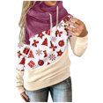 thumbnail image 2 of Women Christmas Printed Pullover Hoodies Long Sleeve Drawstring Hooded Tops Sweatshirt, 2 of 5