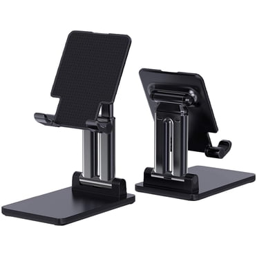 Foldable & Adjustable Height Tablet Stand, Thick Case Friendly Tablet Holder Stand for Desk Compatible with Phones/iPad/Samsung Galaxy Tabs/Switch/Kindle(4-12in)-Black-B