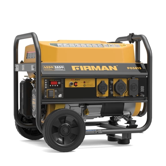 FIRMAN 4450/3550 Watt 120V Génératrice portative à essence à démarrage manuel, équipée d'un système d'alerte d'arrêt du CO