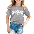 thumbnail image 1 of FhsagQ The 7th Of July Garçon et Fille Mode Décontractée Imprimé Col Rond Ample Manches Courtes T-Shirt Haut Petites Filles The 7th Of July T-Shirts 7/8T Ensembles Shorts Gris 12-13 Ans, 1 of 3