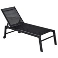 thumbnail image 1 of Outsunny Patio Chaise Lounge Chair with 5-Position Backrest, Black, 1 of 9