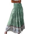 thumbnail image 1 of RKSTN Jupes pour Femmes Rétro Mode Confortable Quotidienne Jupe Taille Haute Imprimé Floral Jupe Trapèze Évasée Jupe Maxi, 1 of 8