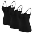 thumbnail image 1 of Timegard Camisoles pour Femmes 3 Pcs avec Soutien-Gorge Intégré Col Rond Bretelles Spaghetti Ajustées Douces Maillots de Corps Décontractés Hauts de Pyjama, 1 of 4
