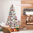 thumbnail image 4 of Gymax 7 FT Artificial Snow Flocked Christmas Tree Hinged Xmas Tree w/ Metal Stand, 4 of 10