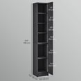 thumbnail image 3 of HOMCOM Armoire de Rangement Haute pour Salle de Bain avec 3 Tablettes Ajustables, Noir, 3 of 10