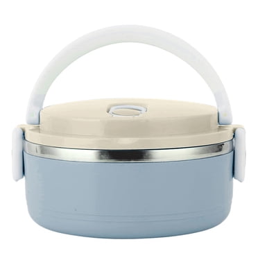 Lunch Bag 2 Thermal Food Lunch Stackable Insulated Stainless Steel Round Lunchbox with Sealed Containers for Fresh Hot Meals