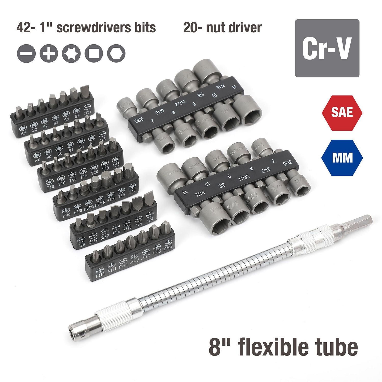 Ensemble de tournevis à cliquet WorkPro - tournevis multi-bits, tournevis de 64 pièces, écrous et embout