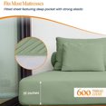 thumbnail image 3 of 600 TC Egyptian Cotton RV King Bed Sheet Set Include's - 15" inch Deep Fitted Sheet | 1 Flat Sheet | 2 Pillowcases | Moss Solid, 3 of 7