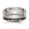 thumbnail image 1 of Titane Concave 8mm Poli Biseauté Anneau de Bande 12 Taille, 1 of 6