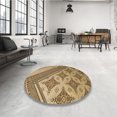 thumbnail image 4 of Ahgly Tapis d'Intérieur Lavable en Machine Carré Marron Selle, 8 Pieds Carré, 4 of 7