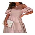 thumbnail image 2 of Robe Longue Élégante pour Femmes à Manches Courtes et Encolure Carrée, 2 of 8