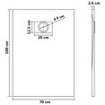 thumbnail image 4 of vidaXL Shower Base Tray SMC Grey 100x70 cm, 4 of 5