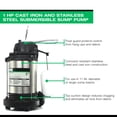 thumbnail image 4 of Pompe de Puisard, Submersible, Interrupteur Vertical, 1 HP - CDU1000, 4 of 8