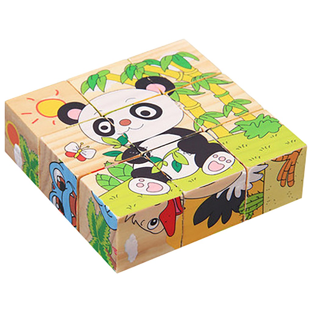 EGNMCR 9 Early Educational Learn Puzzle Game Toys Kids Big Wooden Block Puzzle picture puzzle Birthday Gifts for Kids
