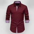 thumbnail image 4 of RXIRUCGD Chemise en Jean Décontractée à Manches Longues avec Poche et Col Rabattu pour Hommes, Rouge, Taille : L, 4 of 9
