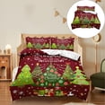 thumbnail image 1 of Christmas Decorations Four-Piece Set Christmas Bedding Set Santa And Pattern Duvet Cover With Pillowcase Set Size Christmas Print Duvet Cover Set four pieces beddings, 1 of 9