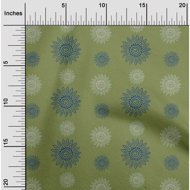 oneOone Viscose Chiffon Fabric Spiral & Floral Block Printed Craft Fabric BTY 42 Inch Wide