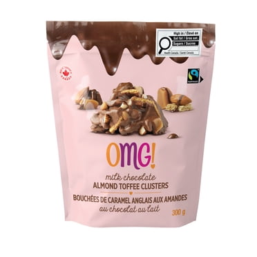 OMG! - Bouchées de caramel anglais aux amandes au chocolat noir, 300 g
