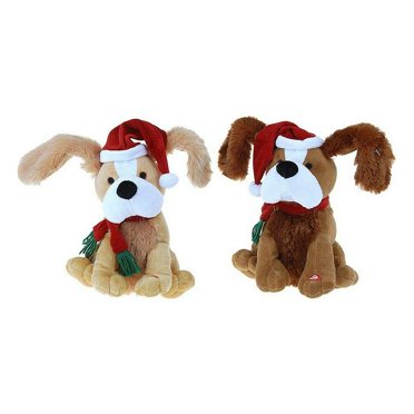 Jouet en Peluche Chien Mouvement de Noël avec Son 18,5 x 28 x 25 cm