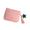 thumbnail image 1 of Women's Large Capacity PU Leather Heart Shaped Foldable Multi Functional Wallet Card Case Purse & Makeup Bag, 1 of 8