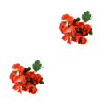 thumbnail image 3 of Decodeary Realistic Appearance Flower Decoration For Low Maintenance Garden Easy To Clean Cloth Decorations Fake Plants Flowers JH1241 Red 2Set, 3 of 6