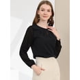 thumbnail image 2 of INSPIRE CHIC Blouse Élégante pour Femme de Bureau à Manches Longues à Encolure Goutte d'Eau, 2 of 6