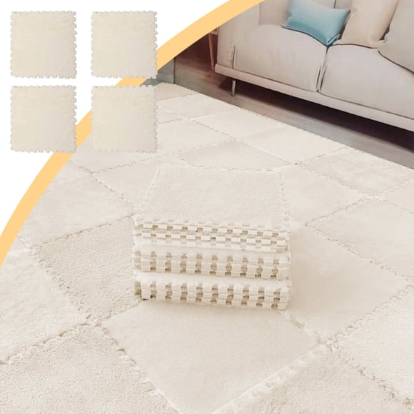 4-Piece Plush Foam Floor Mat Set for Bedroom or Living Room Area Rug