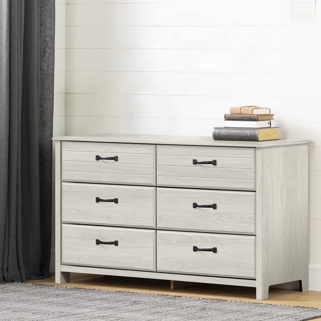Commode 6 tiroirs pour Enfants, fini Chêne hivernal, collection Ulysses de Meubles South Shore