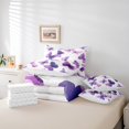 thumbnail image 5 of YST,Butterfly Collection, Ensemble de Douillette 7 Pcs avec Draps, Thème Butterfly Violet Pourpre, 7 Pcs, Double, 5 of 5