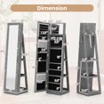 thumbnail image 3 of Costway Armoire à Bijoux Rotative à 360° 2-en-1 Verrouillable Miroir Gris Foncé, 3 of 9