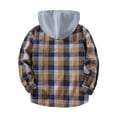 thumbnail image 4 of Ceisia Chemise à Capuche à Manches Longues pour Homme, Décontractée, à Carreaux Patchwork, Boutonnée, Cadeau, 4 of 9