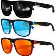 thumbnail image 1 of WWS-3 Pcs Lunettes de Soleil pour Hommes Polarisées Carrées pour Course en Plein Air Golf Conduite Pêche Voyage, 1 of 4
