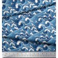 thumbnail image 3 of Soimoi Poly Georgette Fabric Waves Shirting Decor Fabric Printed Yard 42 Inch Wide, 3 of 5