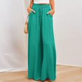 thumbnail image 1 of Jsaierl Womens Casual Wide Leg Pants Ruffle Elastic Drawstring Palazzo Pants Loose Comfy Trousers with Pockets, 1 of 8