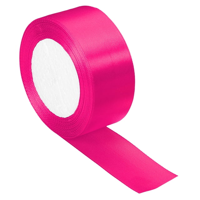 Unique Bargains 1.5" Wide 24 Yards Satin Ribbon Single Side Craft Roll Wrap Decoration Rose Red