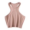 thumbnail image 3 of AherBiu Workout Tops for Women Racerback Sleeveless Cropped Ribbed Tank Top Crewneck Slim Yoga Cami Shirt, 3 of 3
