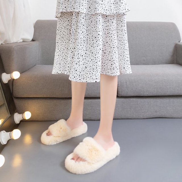 LSLJS Fall And Winter Female Ins Plus Velvet Lazy People Outside Wearing Slippers, Women's Slippers