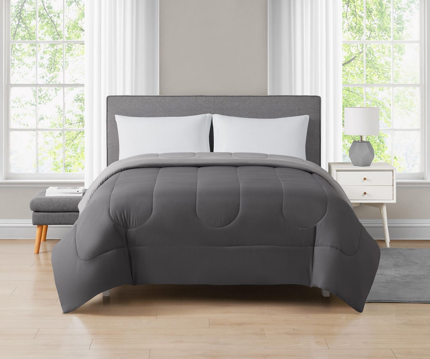 Mainstays Solid Reversible Microfiber Comforter, 1 piece