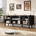 thumbnail image 3 of GIKPAL Fluted TV Stand for 65 Inch TV – Modern Entertainment Center with Power Outlets, Adjustable Shelves & Sliding Doors, Stylish Media Console for Living Room, Black, 3 of 13