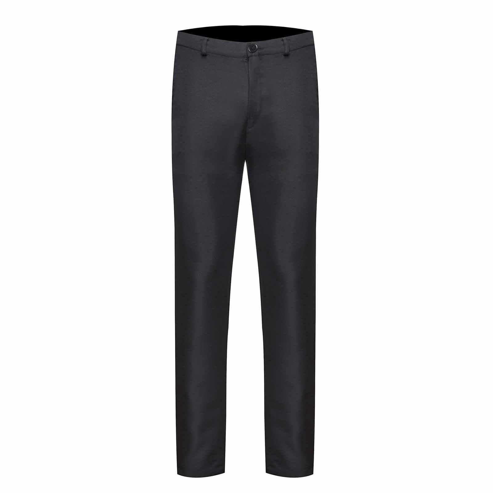 Yuyuzo Mens Plus Size Business Pants Staight Leg Formal Work Suit Pants Solid Color Mid Waist Trousers