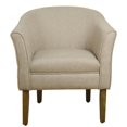 thumbnail image 4 of HomePop Fauteuil d'Appoint Tonneau Transitionnel en Bois et Tissu, Brun Lin, 4 of 11