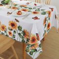 thumbnail image 4 of Summer Rectangle Tablecloths 60x120 Inch Sunflower Print, Wipeable DustProof WrinkleFree Washable White Fabric Cover for Fall Dining, Party, Picnic, 4 of 6