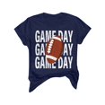 thumbnail image 4 of Charmgo Haut pour Femmes Tendance T-Shirts Jour de Match T-Shirt Imprimé 2D pour Femmes Manches Courtes Col Rond T-Shirt Mode Léger Doux Tenue Décontractée Vêtements pour Femmes Football Marine TTG, 4 of 4