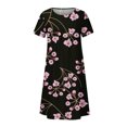thumbnail image 4 of QIPOPIQ Robes pour Femmes Robe Évasée à Étages Manches Courtes Robes Décontractées Col Rond Robe Midi d'Été Robes Pliantes à Imprimé Offres 2023, 4 of 5