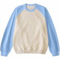 thumbnail image 1 of cfhntfmh Chandail à Col Rond pour Hommes Mode à Blocs de Couleur Manches Longues Chandail à Enfiler Hauts Chaud en Molleton Chandails de Base Automne Hiver Manteau, 1 of 1