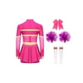 thumbnail image 2 of Aislor Tenue de Cheerleading pour Filles Enfants Halloween Cheer Leader Costume de Cosplay Rave Fête Danse Justaucorps Robe Rose Vif B 14, 2 of 7