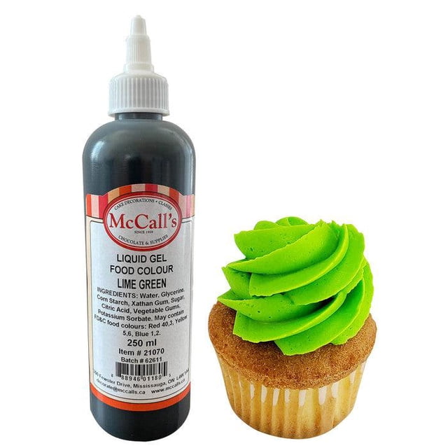 McCall's Gel Liquid Food Color - Lime Green - 10.5oz - 250ml - Vibrant Color for Baking & Decorating (1ct)