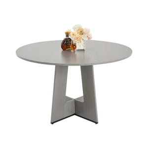 VEVOR 47 in Round Dining Table Wood Kitchen Table for 2-4 Person Grey (Only Table)