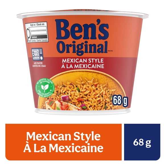 BEN'S ORIGINAL™ Mexican Style Rice Single Serve Cup, Snack or Side, Microwave in 3.5 Minutes, 68g