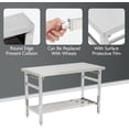 thumbnail image 2 of Table à Manger Pliable en Acier Inoxydable - Poste de Travail Robuste à Deux Niveaux avec Tablette Inférieure Ajustable - Roulettes Verrouillables - Charge de 920 Lb - pour Cuisine, Restaurant, Garage, Extérieur, 2 of 8